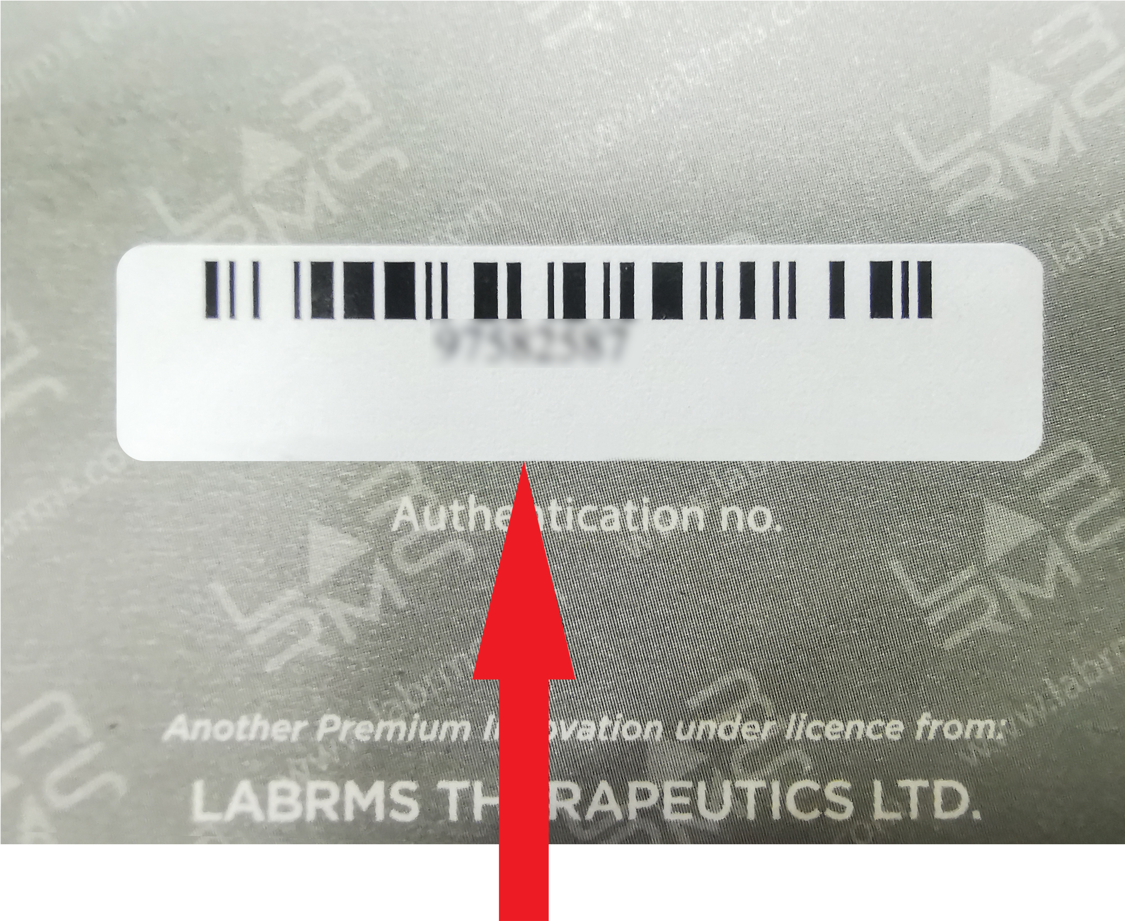 serial number on the Barcode Label